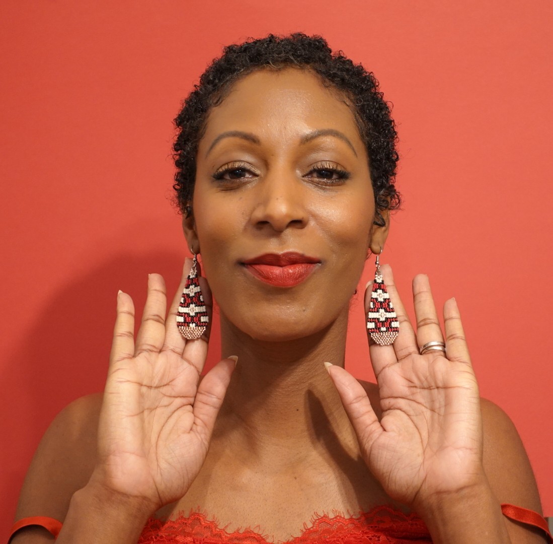 Handcrafted Beaded Earrings "Red Snake collection"