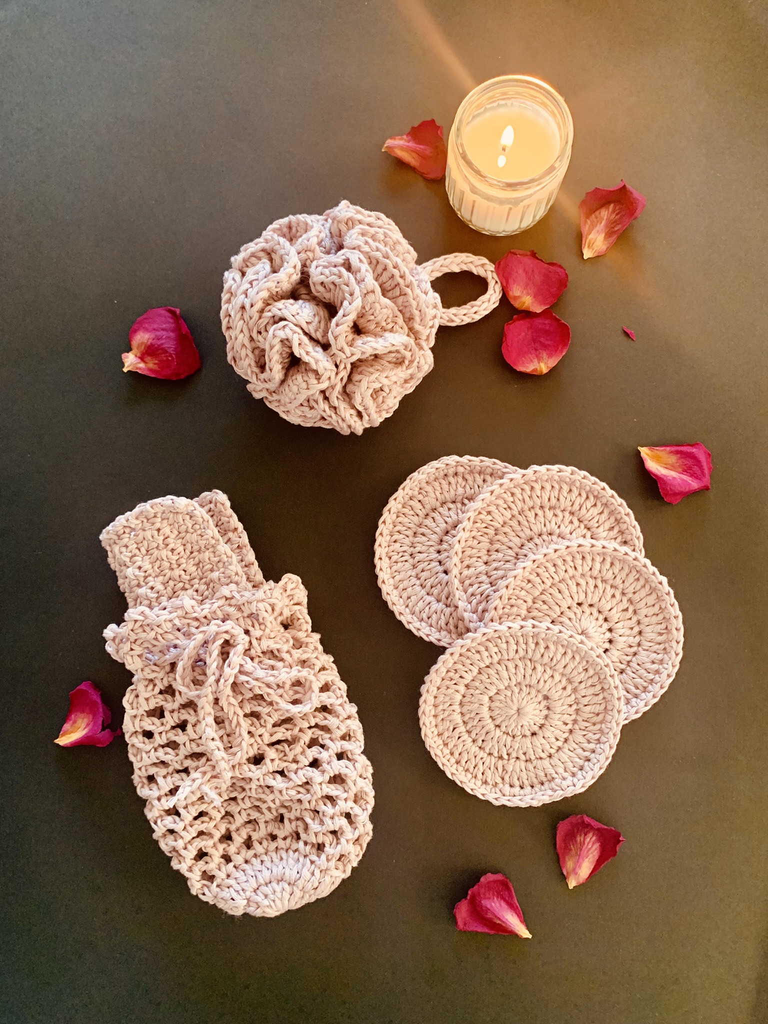 Luxurious Handmade 100% Cotton Natural Bath Set