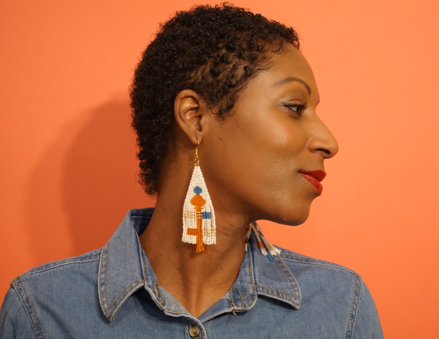 Handmade Beaded Earrings "Moon collection"