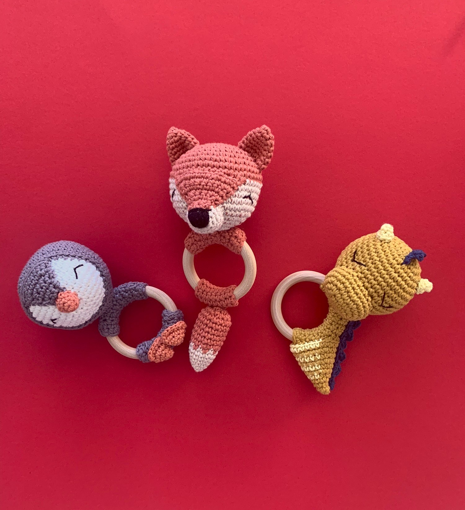 Handmade Crochet Baby Rattles in 100% Cotton Yarn