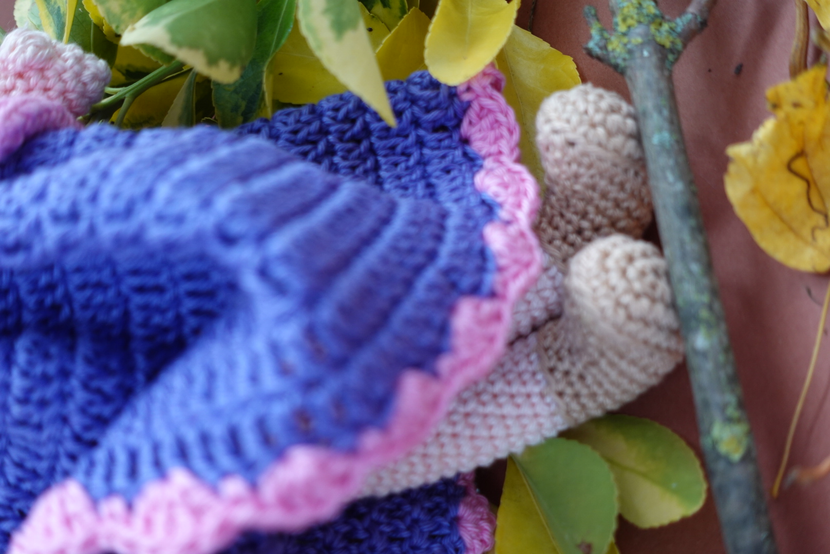 White Handmade Crochet Doll with Pink Hijab in 100% Cotton