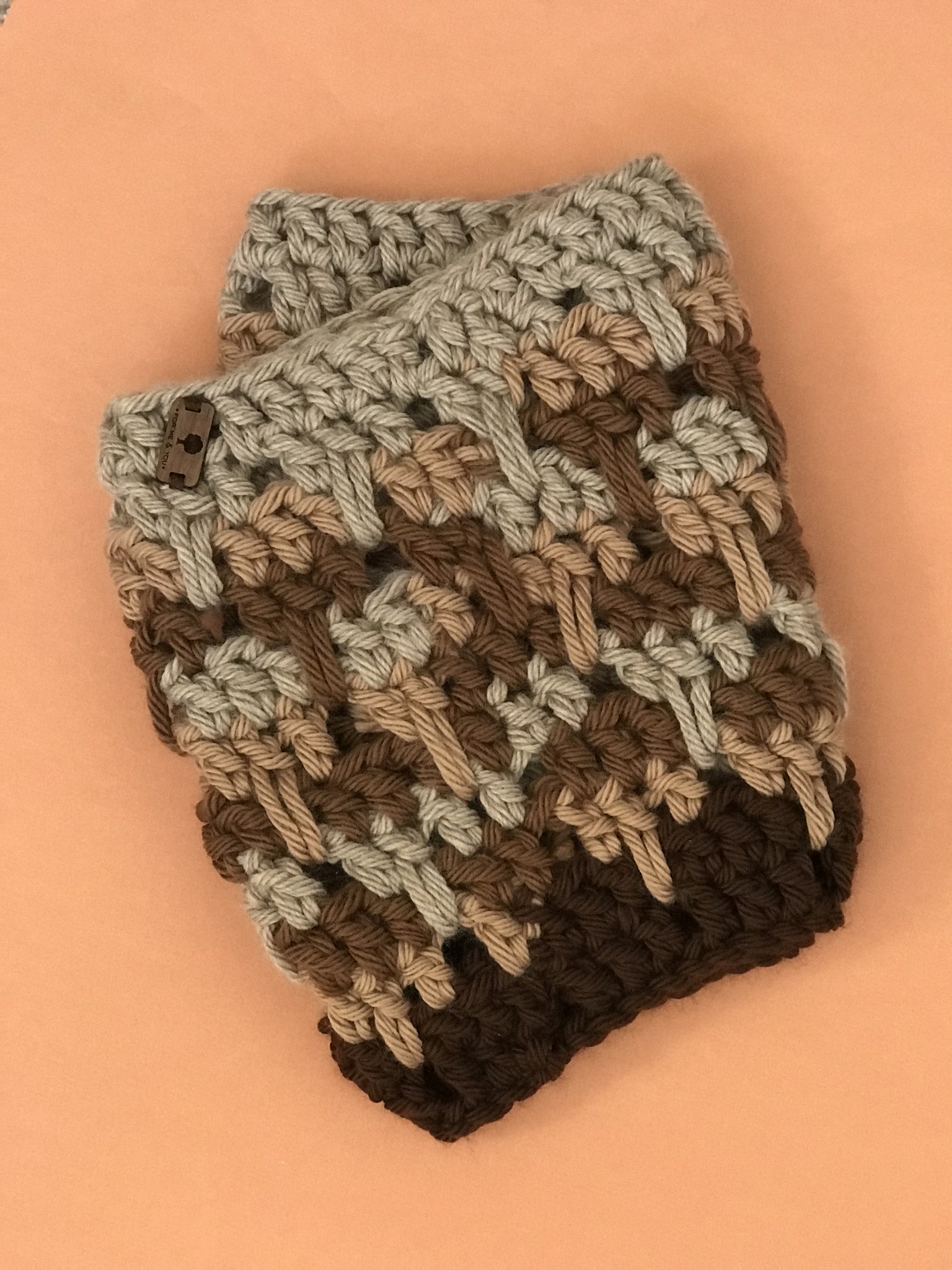 Neutral Handmade Chunky Crochet Neck Warmer in 100% Luxurious Wool