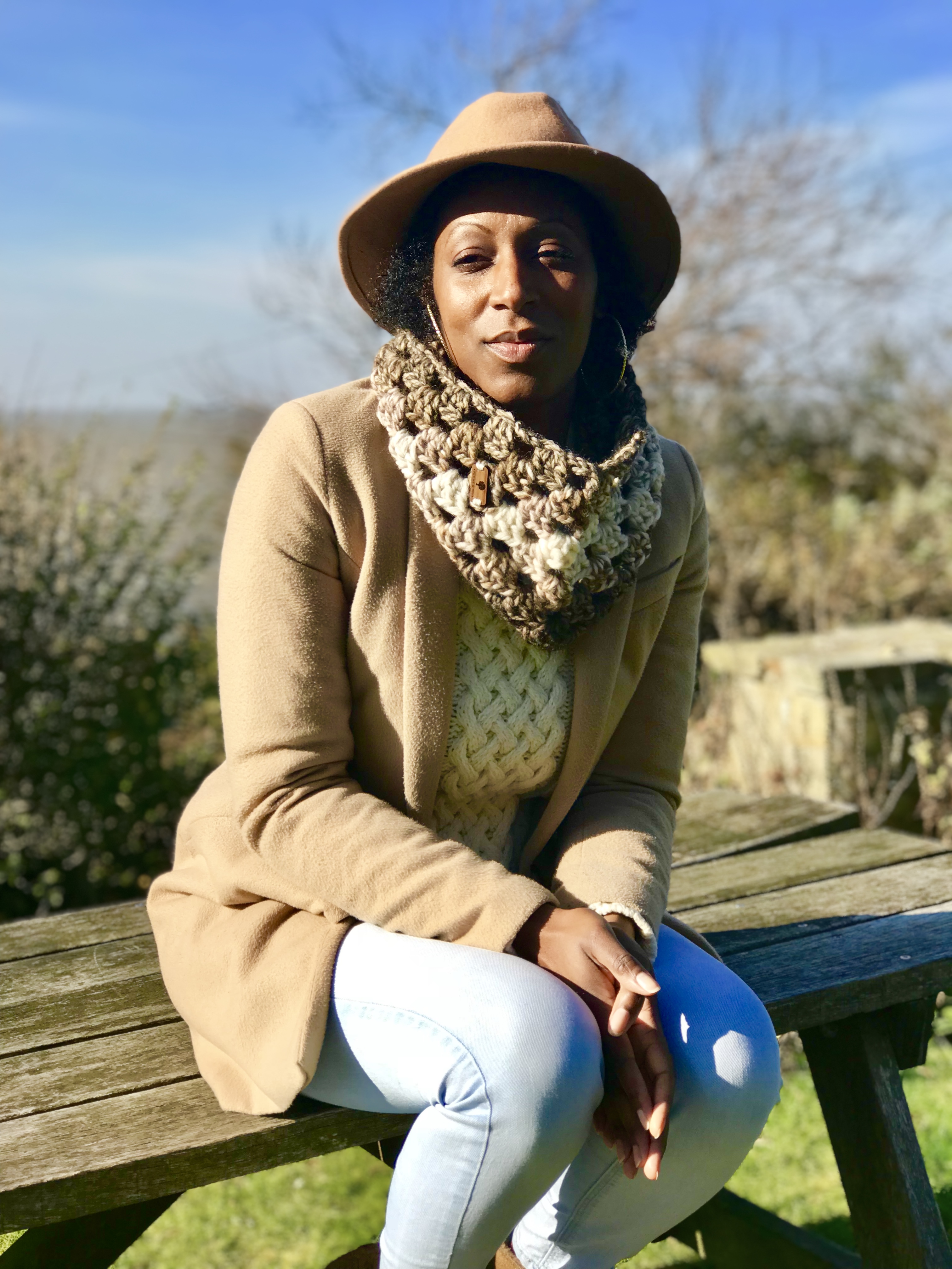 Handmade Neutral Chunky Crochet Neck Warmer in Luxurious Wool Blend