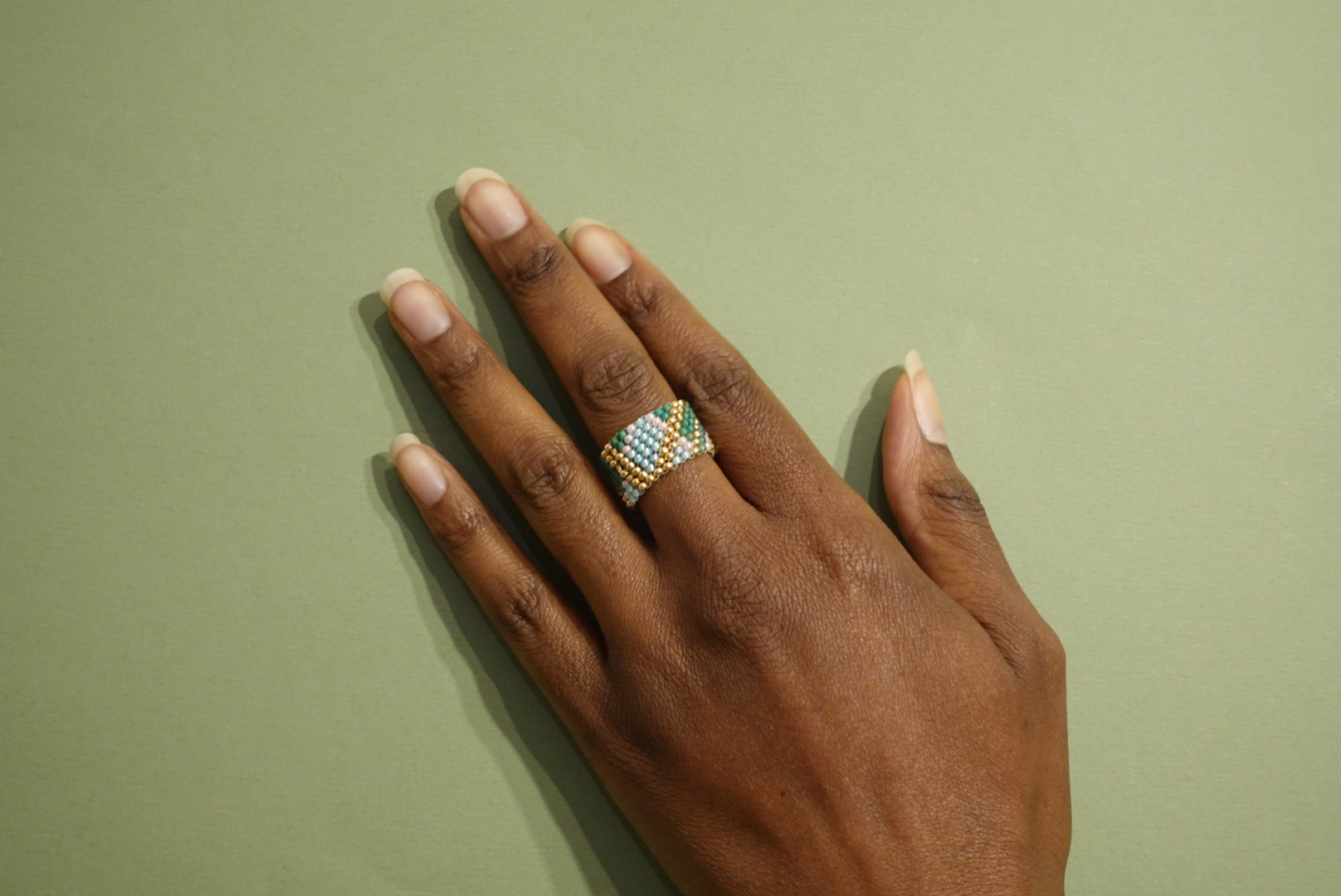 Pastel Beaded Statement Ring "Paste collection"