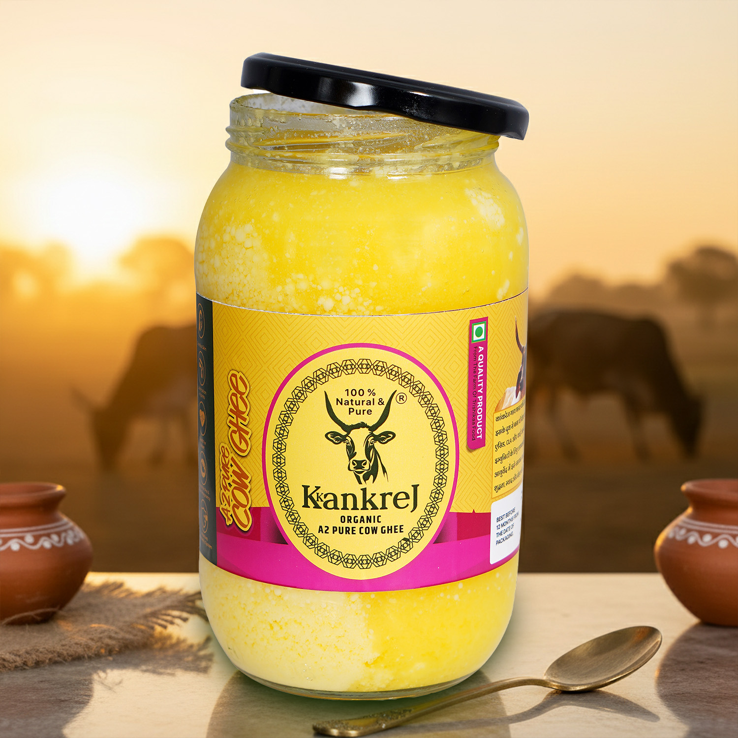 A2 Cow Bilona Desi Ghee (1 Ltr.)