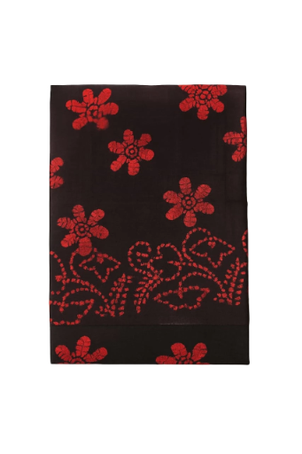Black Floral Embroidered Scarf