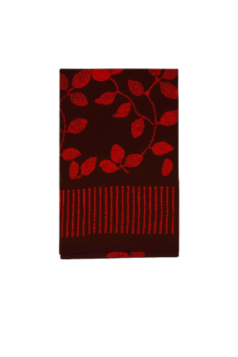 Red Leaf Patterned Saree