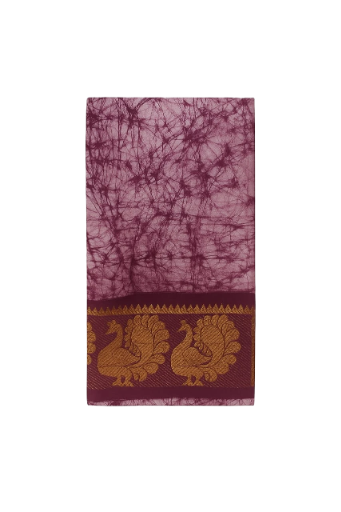 Maroon Batik Silk Saree