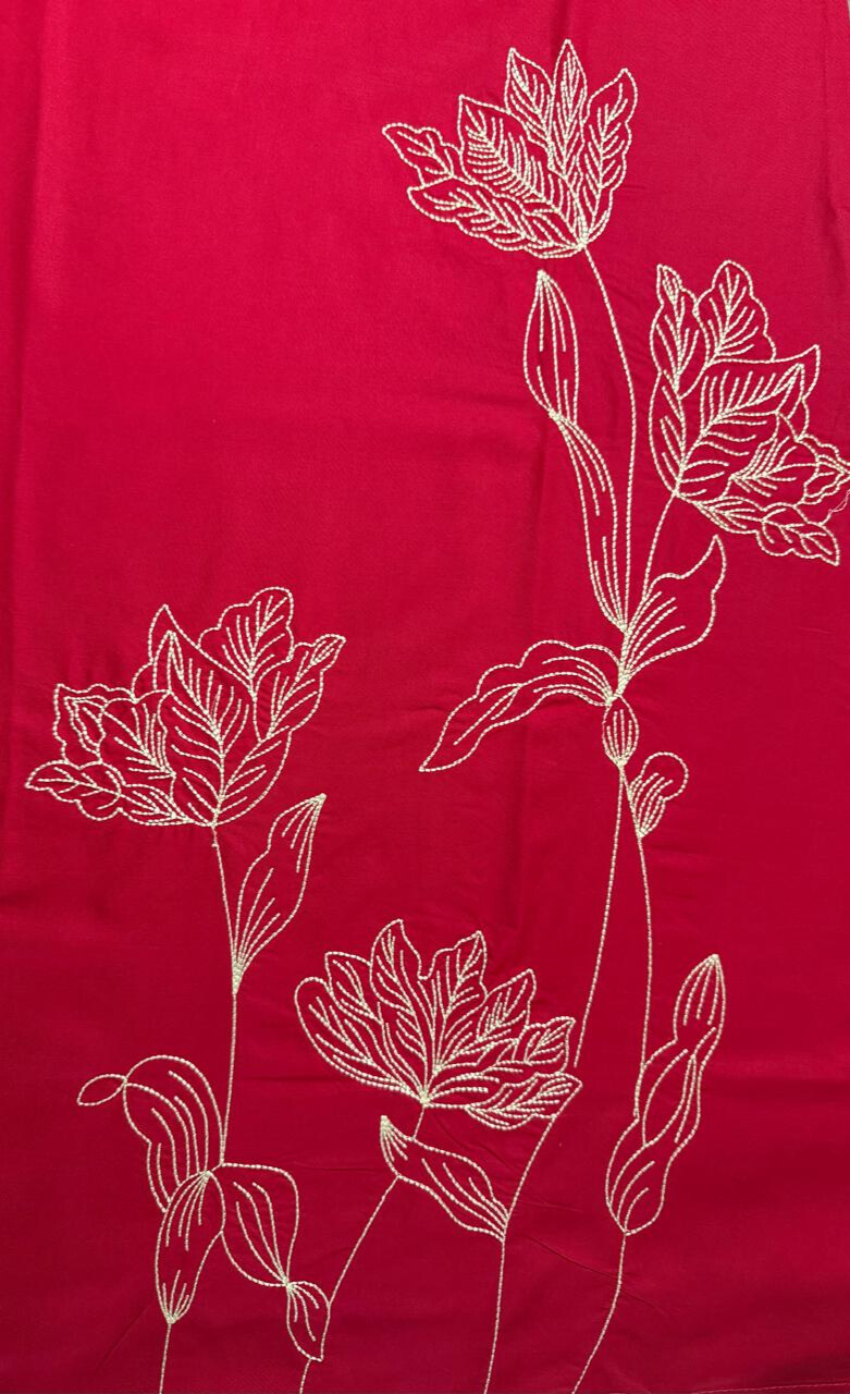 Rani Pink Embroidered Soft Cotton Long Co-ord Set