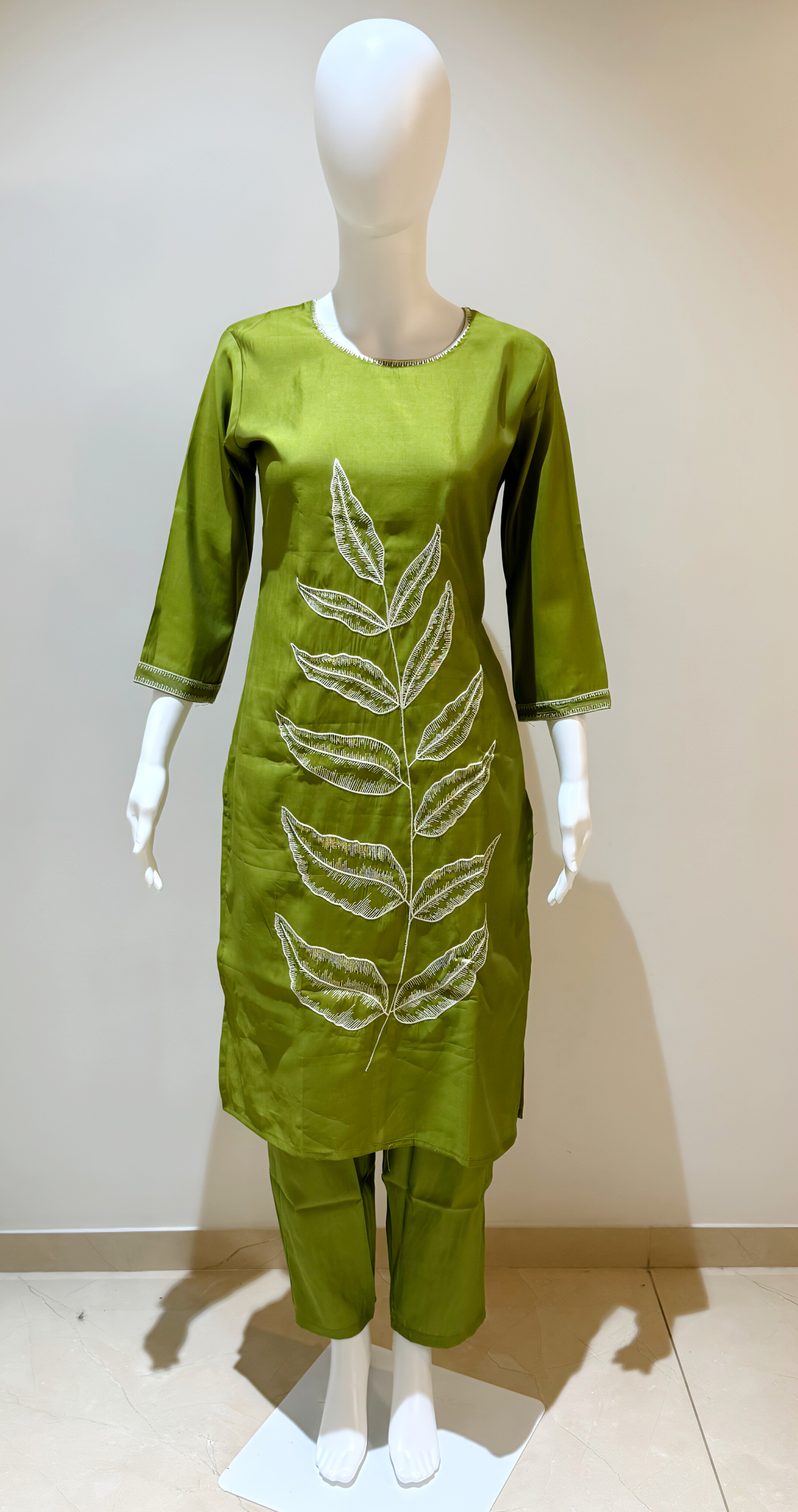 Roman Silk With Embroidery Work 