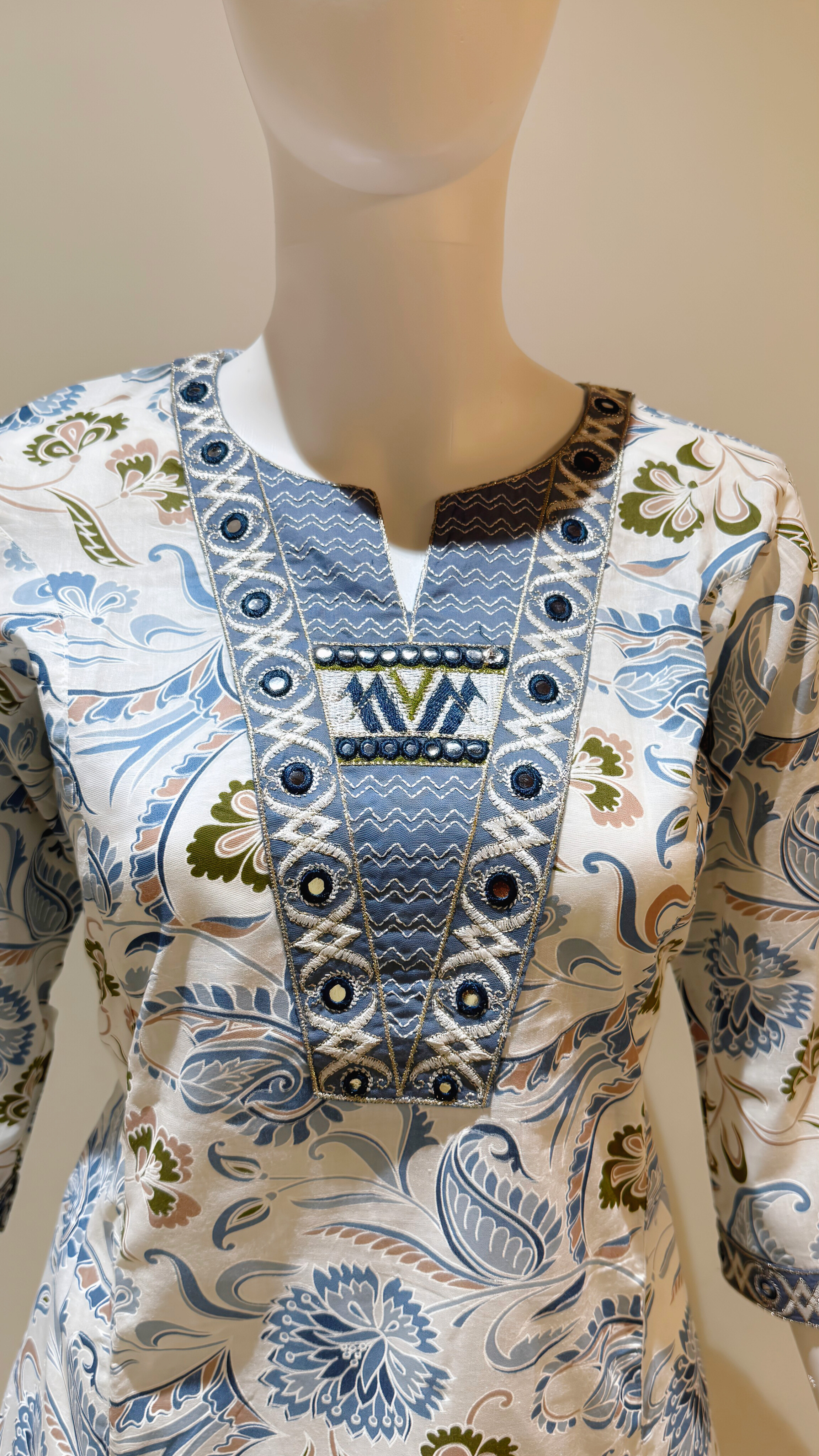 Cotton Print With Embroidery Work 