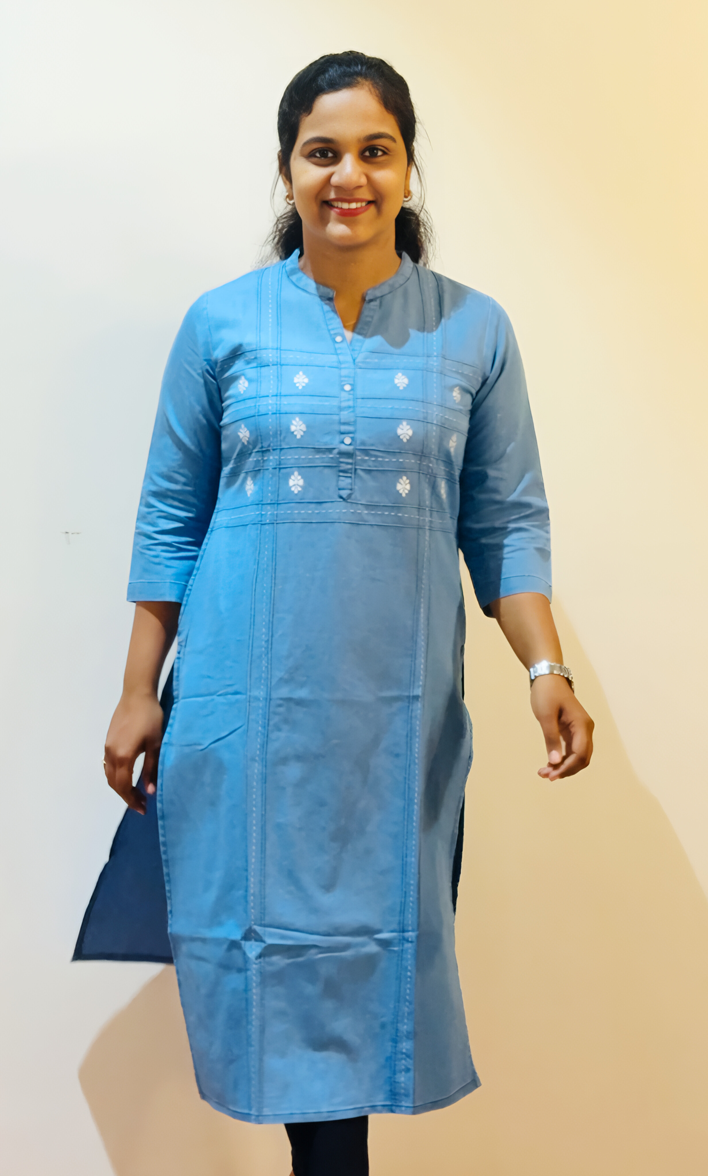 Denim Fancy Work Kurti