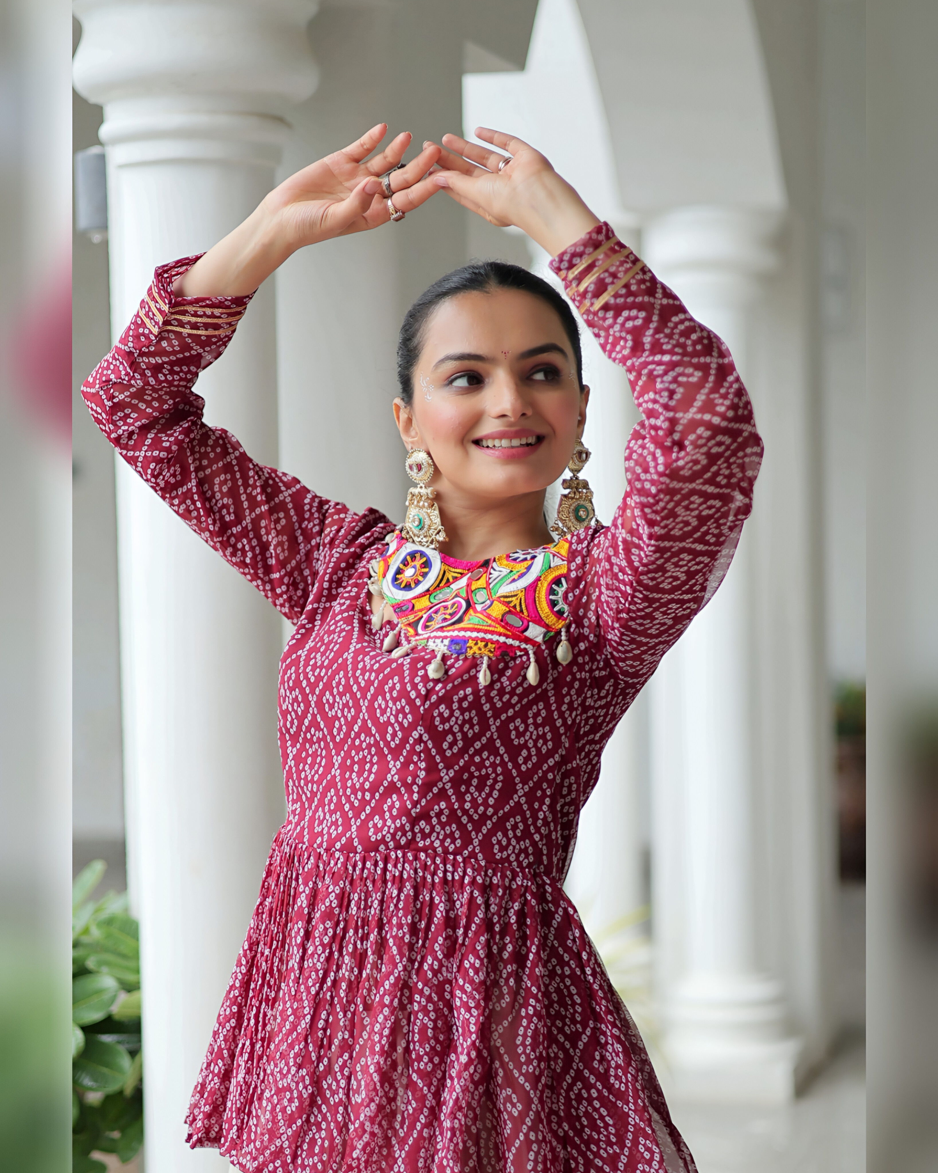 Maroon Designer Lehenga Set _ Dual Festive Wear(Full_Stitched)