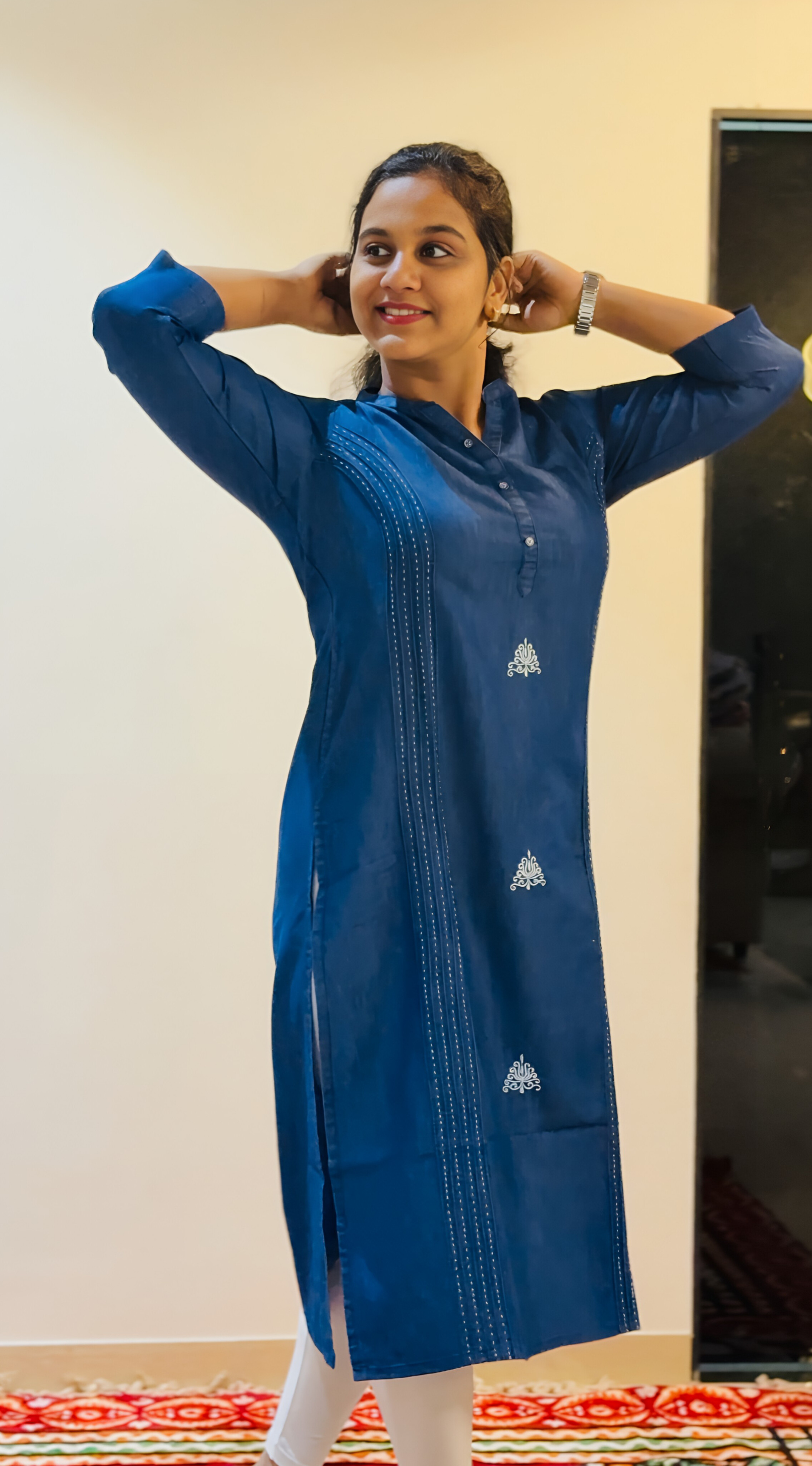 Denim Fancy Work Kurti