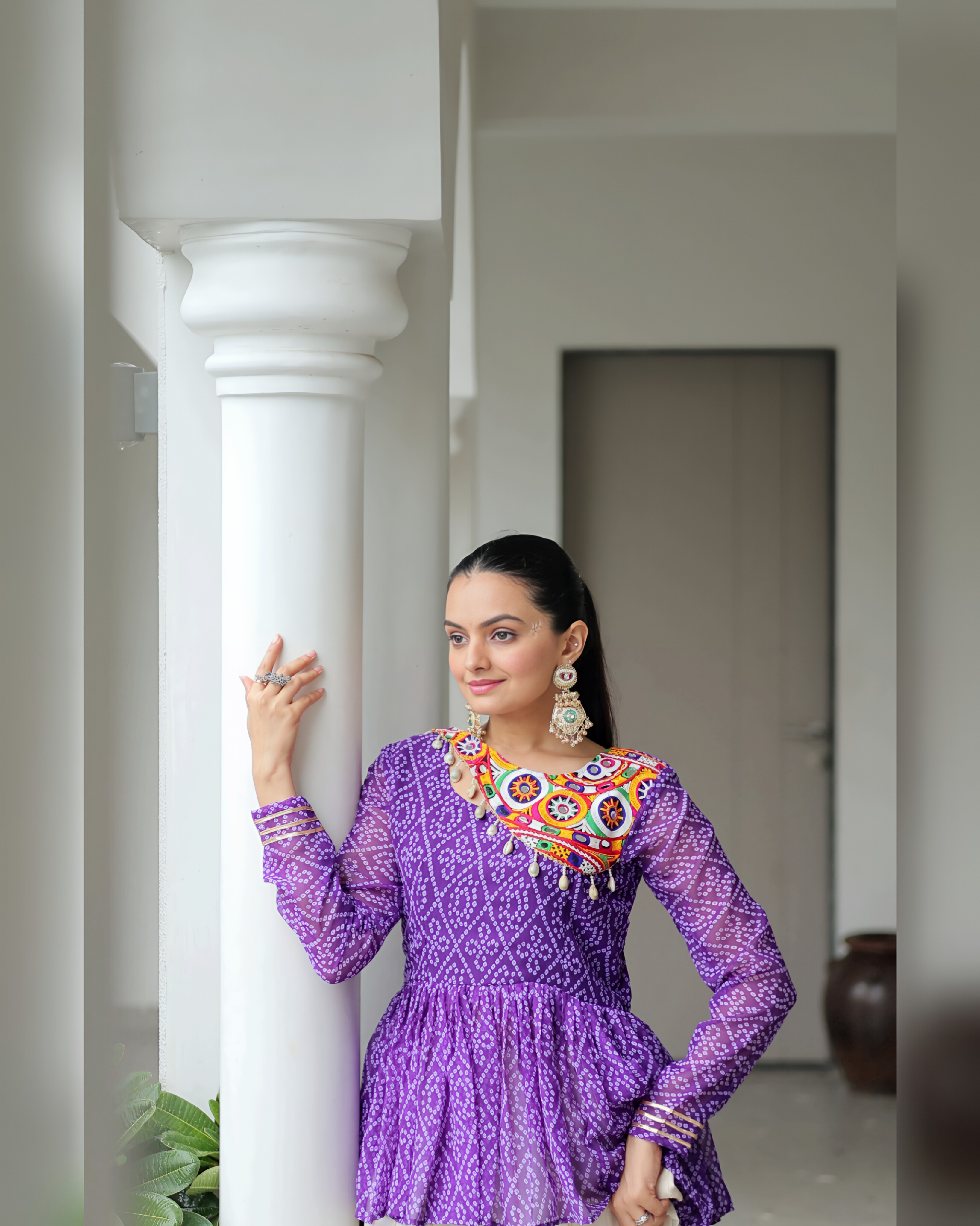 Purple Designer Lehenga Set _ Dual Festive Wear(Full_Stitched)