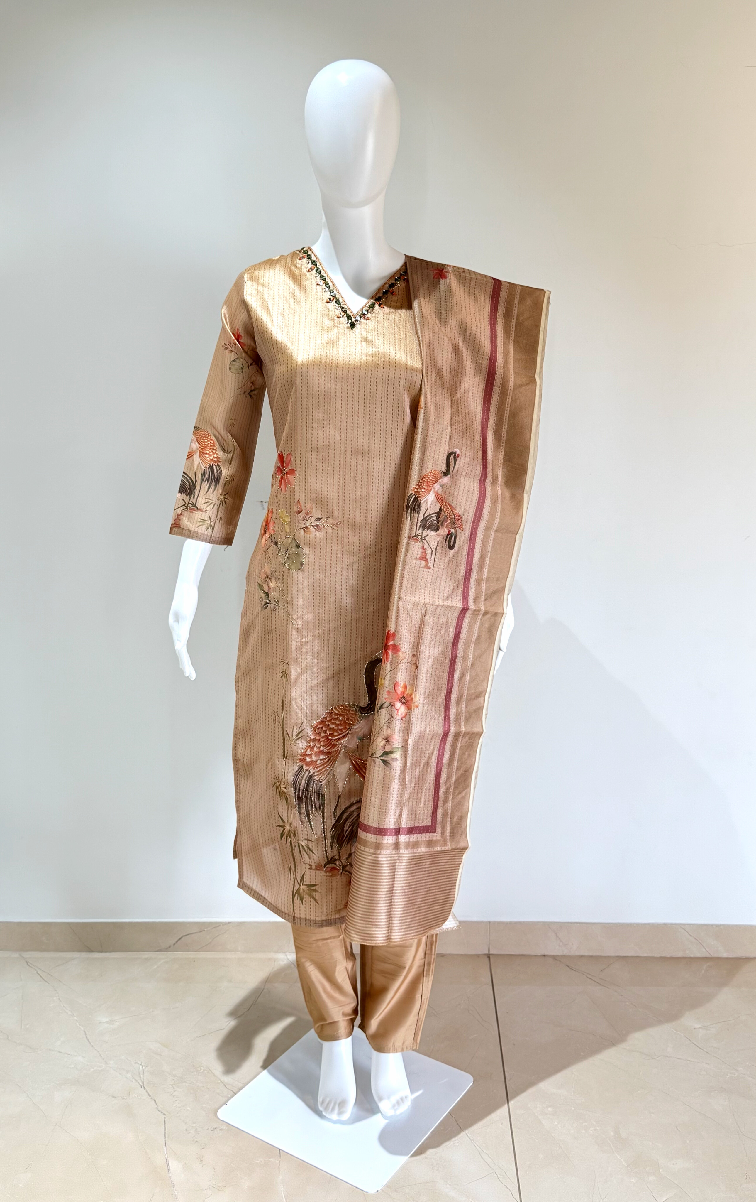 Silk digital print with print highlight work