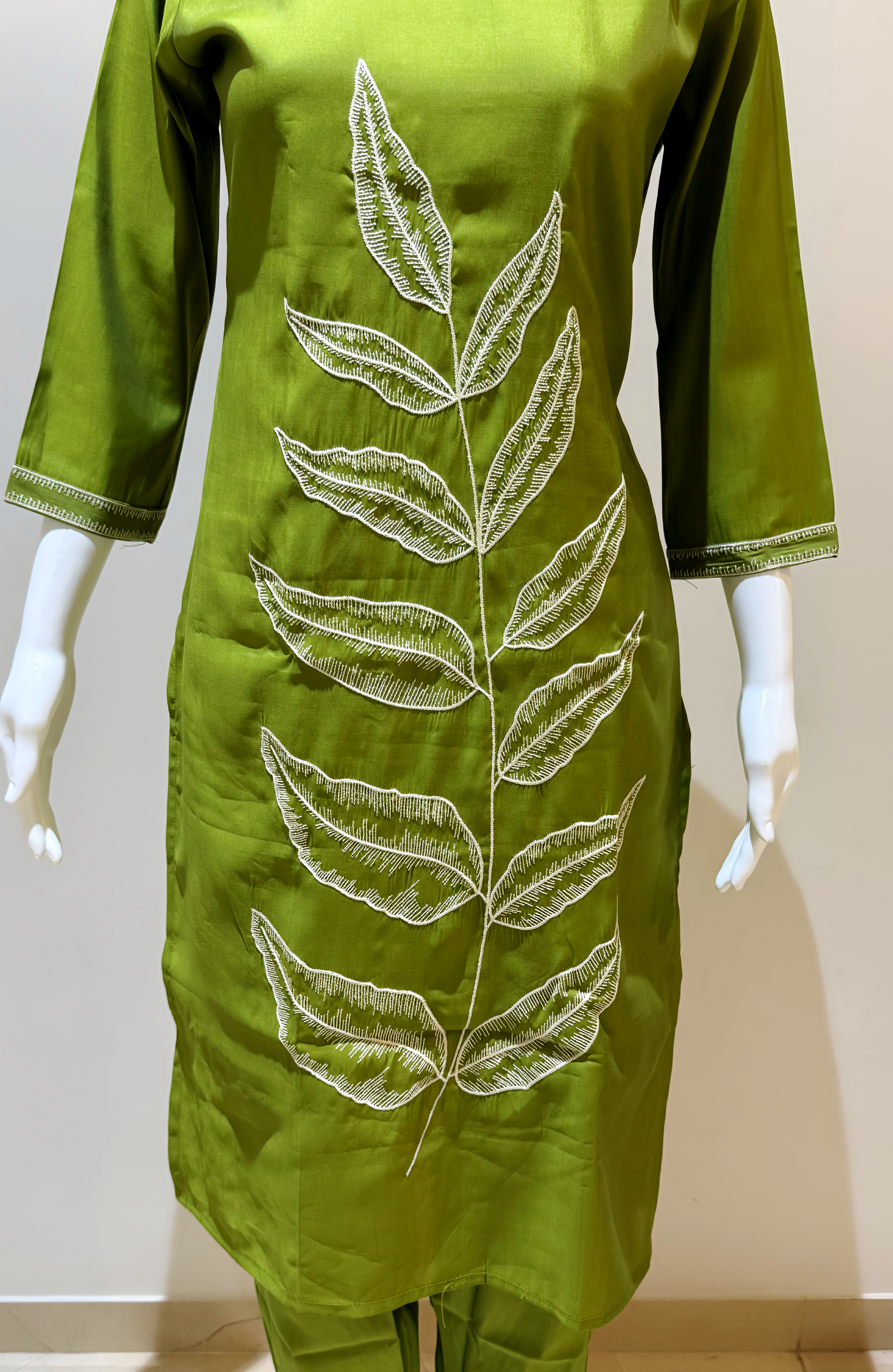 Roman Silk With Embroidery Work 