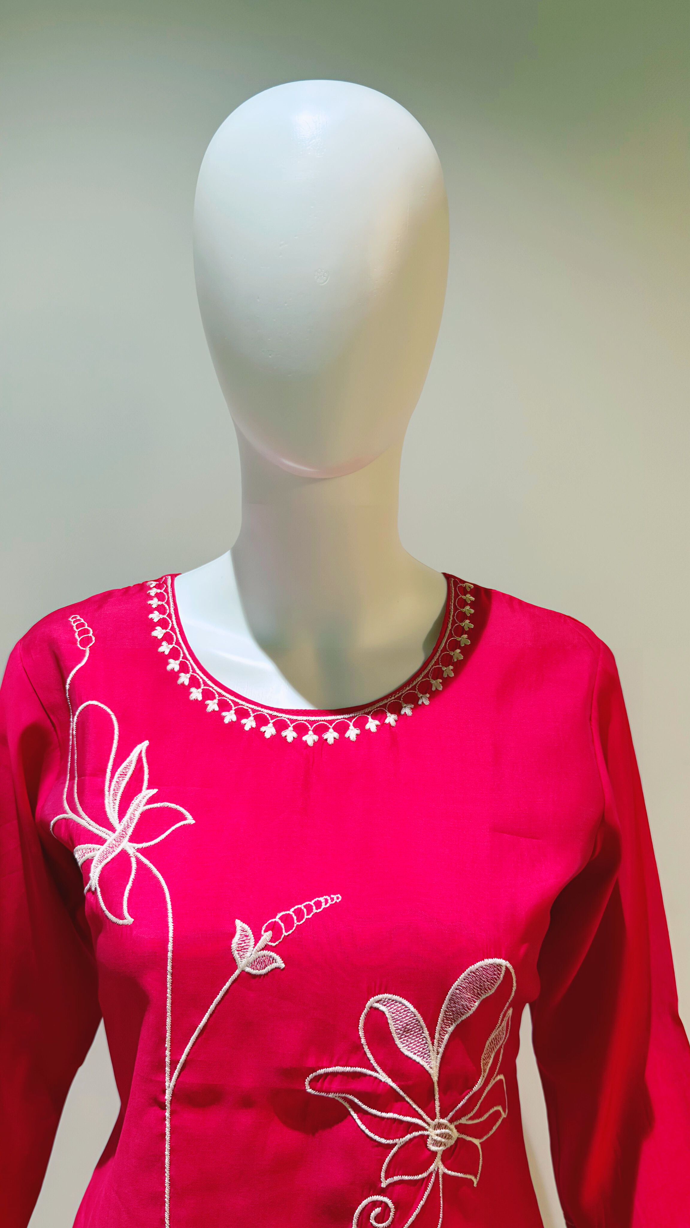 Roman Silk With Embroidery Work 