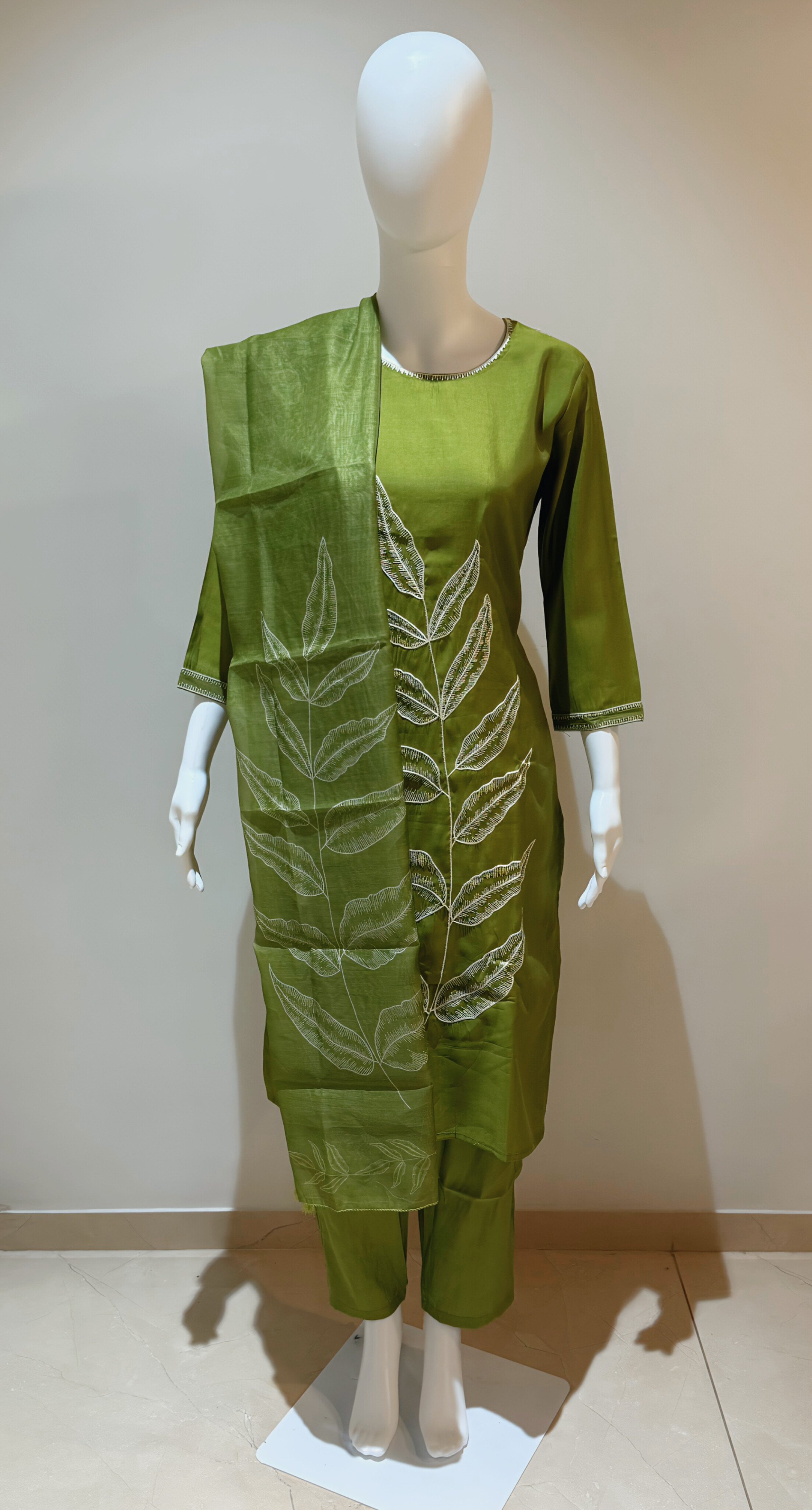 Roman Silk With Embroidery Work 