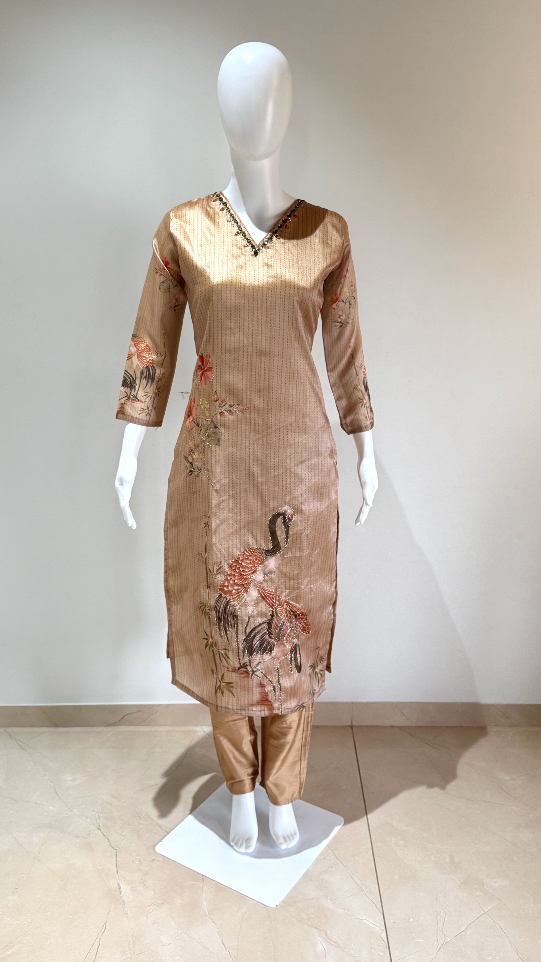 Silk digital print with print highlight work