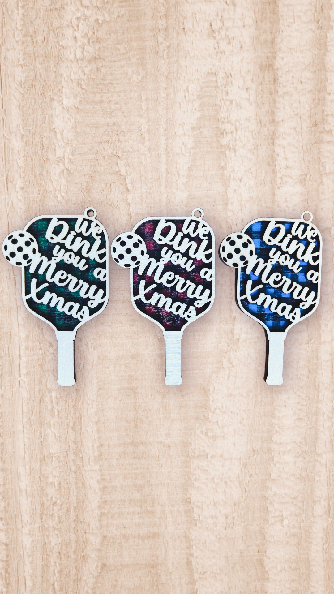 Festive pickleball paddle ornament set – 3 colours included!