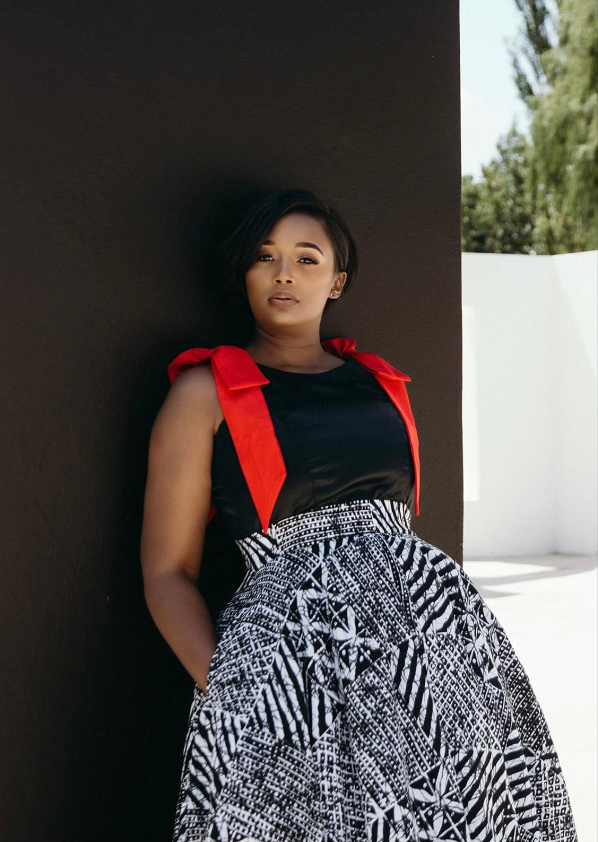 Black & White dress with red bows