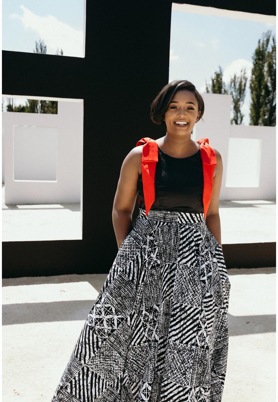 Black & White dress with red bows