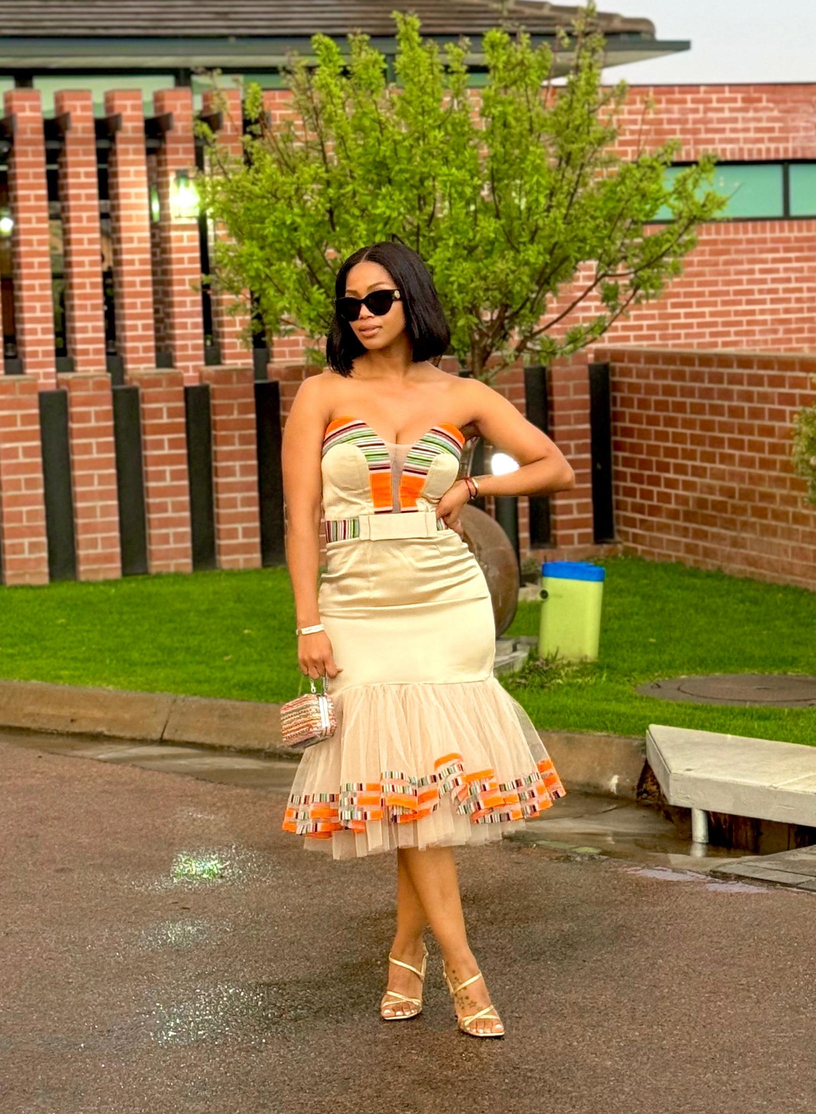 Nude with venda print fabrics