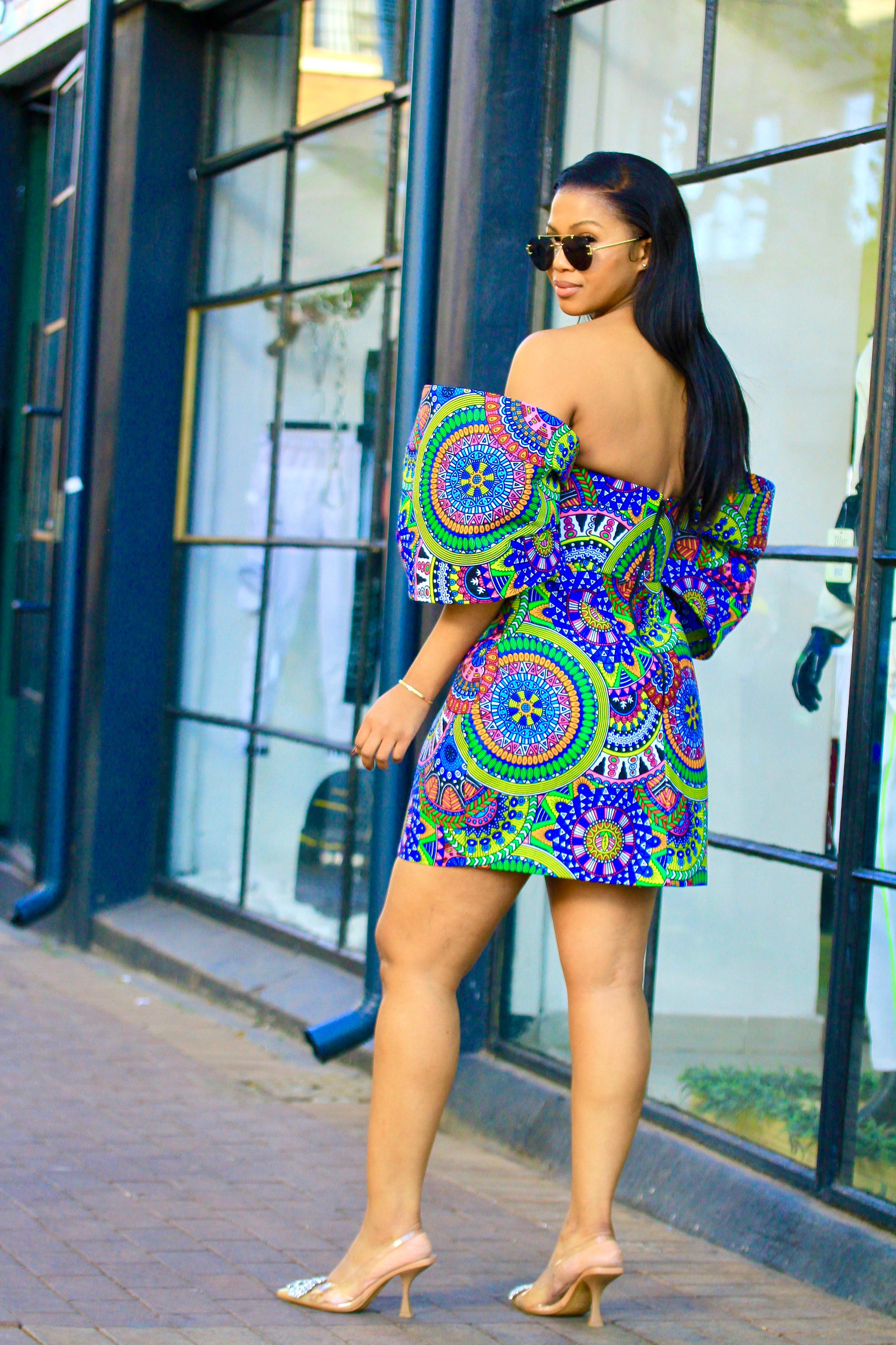 Multicoloured Ankara dress