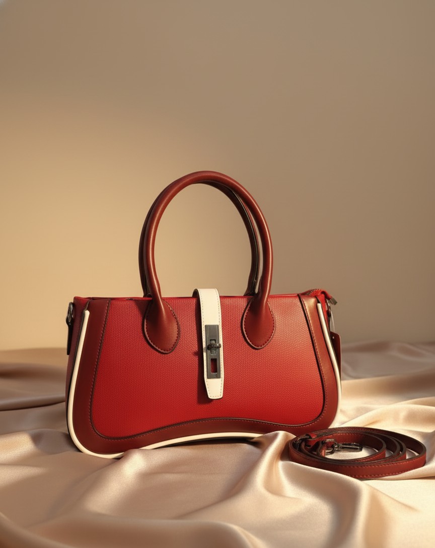 Elegant Red Leather Handbag