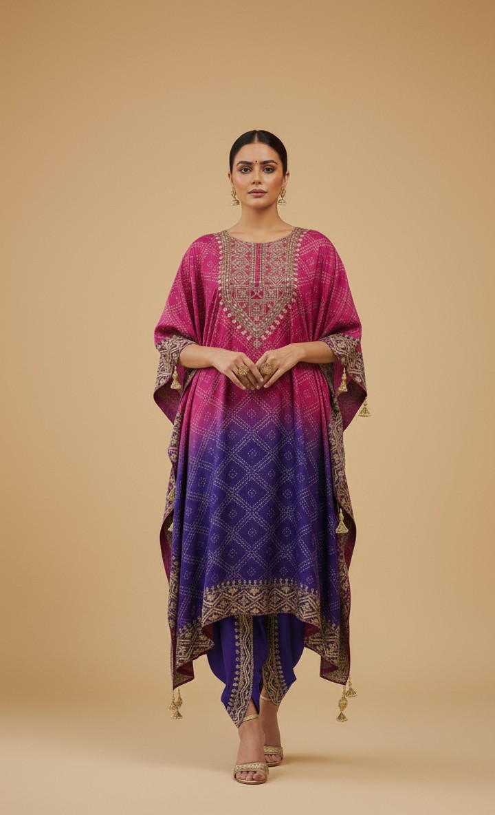 Embroidered Kaftan Set