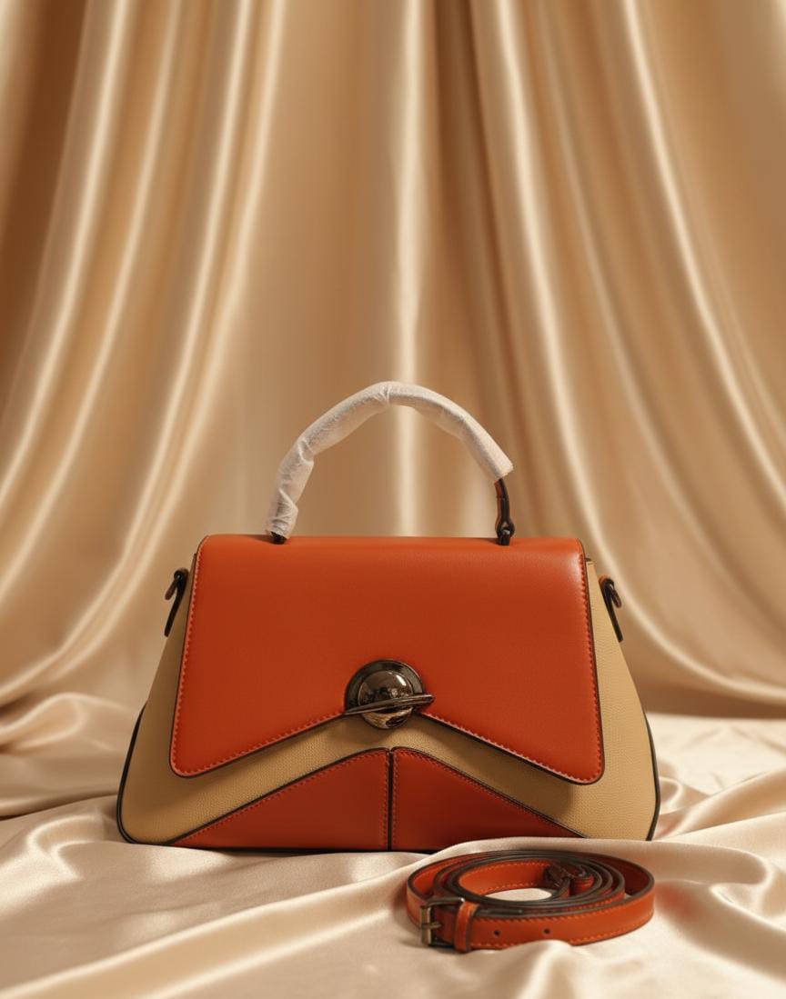 Elegant Two-Tone Handbag