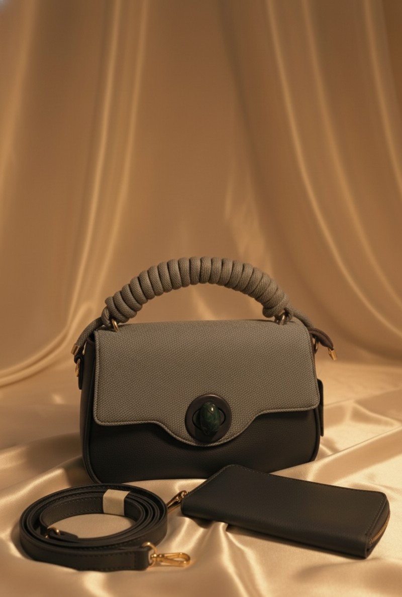 Stylish Green Handbag Set