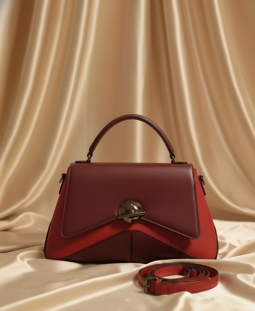 Elegant Two-Tone Handbag