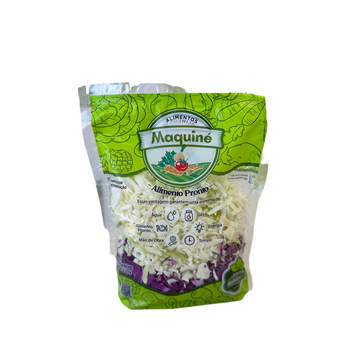 Mix de repolho ( verde/ roxo ) higienizado 400g