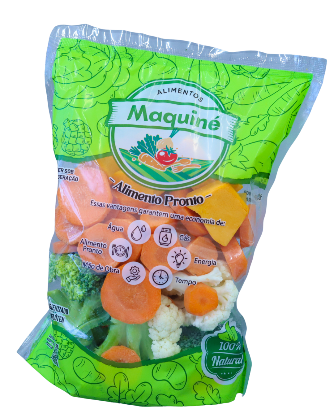 Mix legumes higienizado (brócolis, couve-flor, cenoura, moranga) 400g