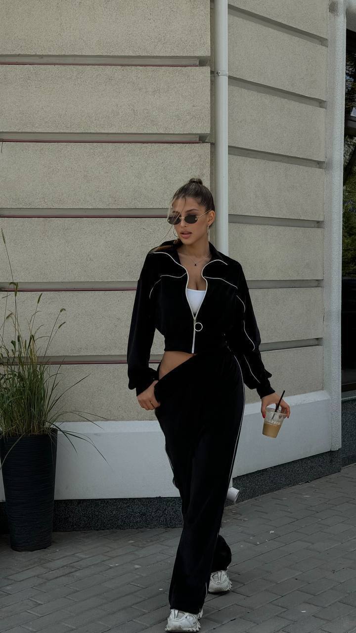 Brown Velour Tracksuit