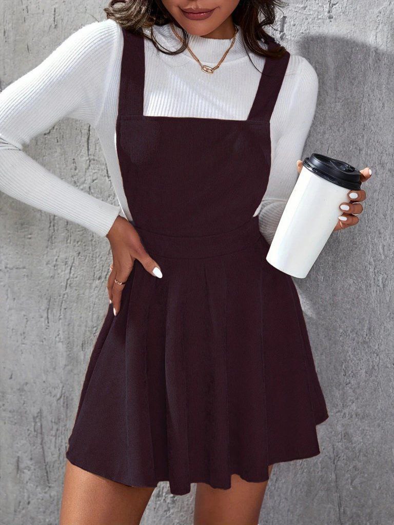 Women's Square Neck Pinafore Dress