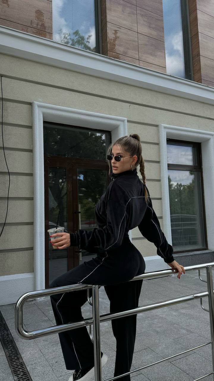 Brown Velour Tracksuit