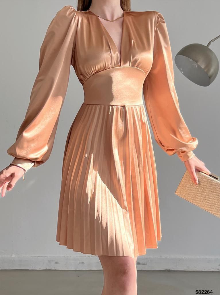 Elegant Black Pleated Dress