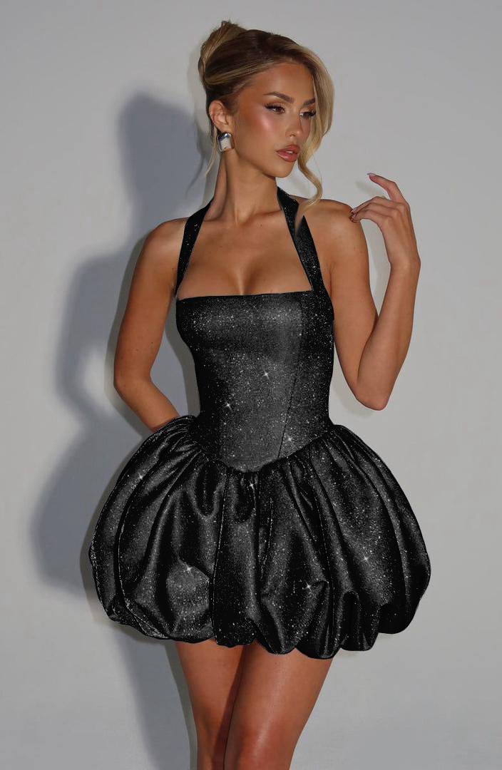 Black Sparkly Bubble Dress