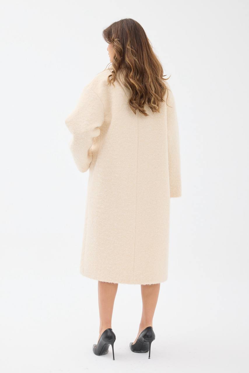 Elegant Cream Wool Coat