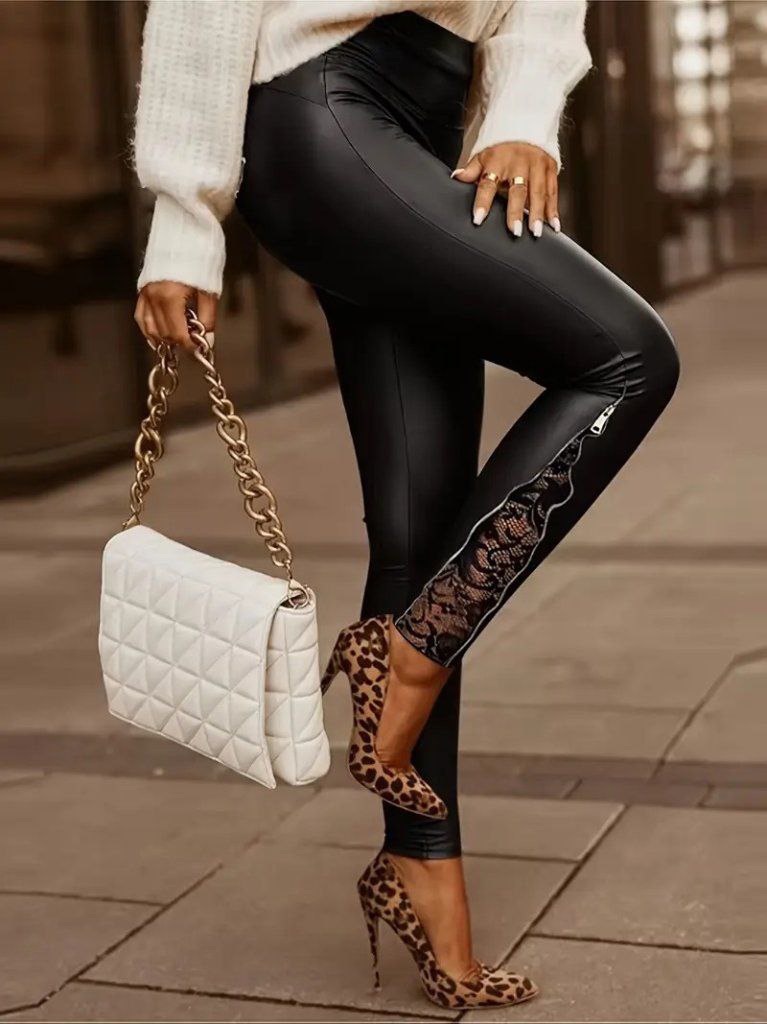 Black Faux Leather Leggings
