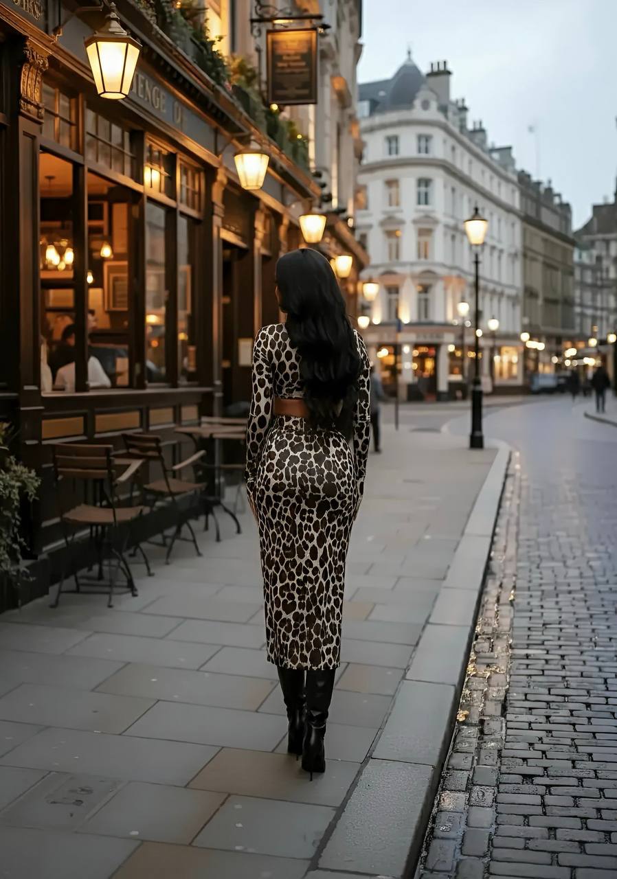 Leopard Print Two-Piece Set
