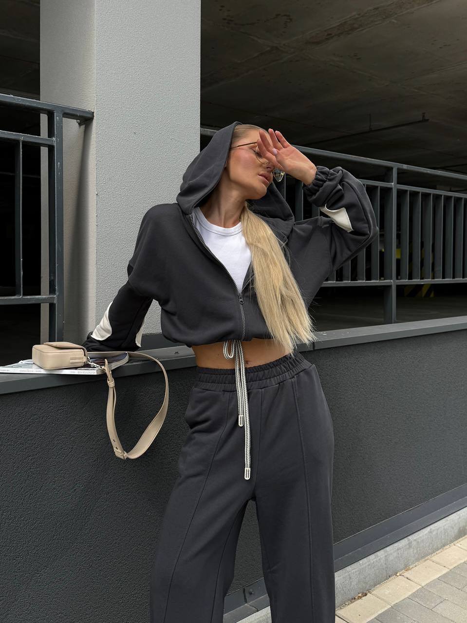 Dark Gray Two-Piece Tracksuit