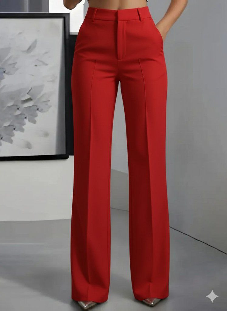 Women's High-Waisted Red Pants