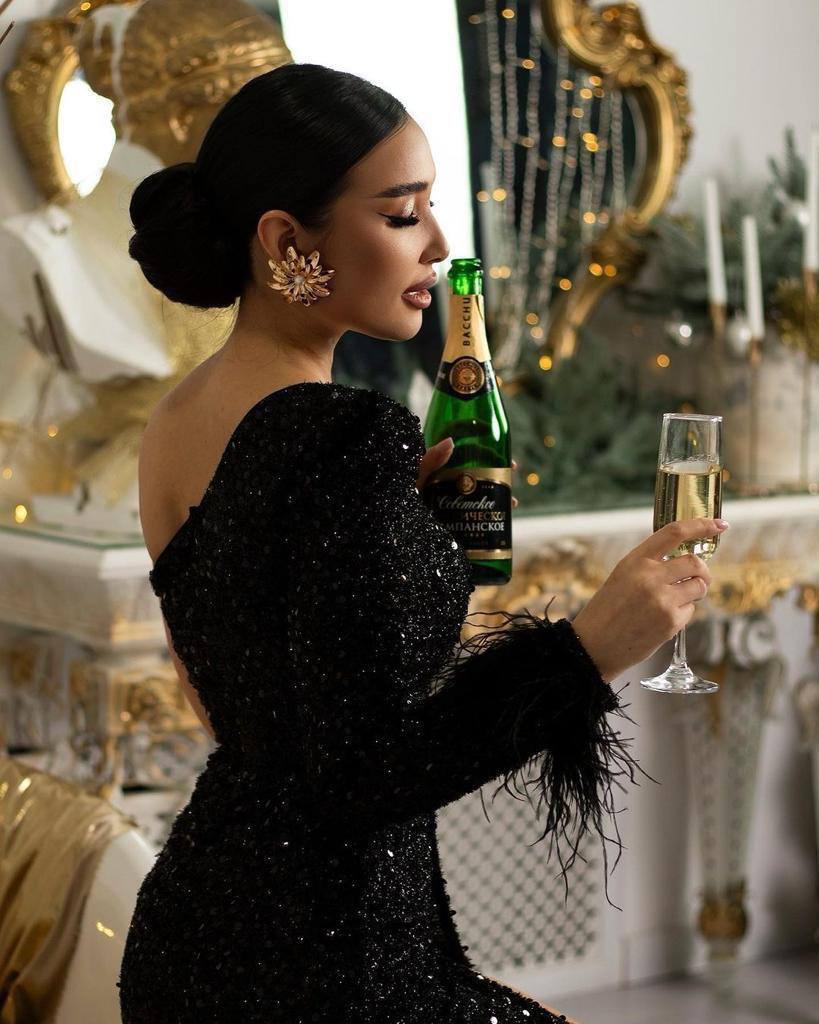 Black Sequin Off-Shoulder Dress