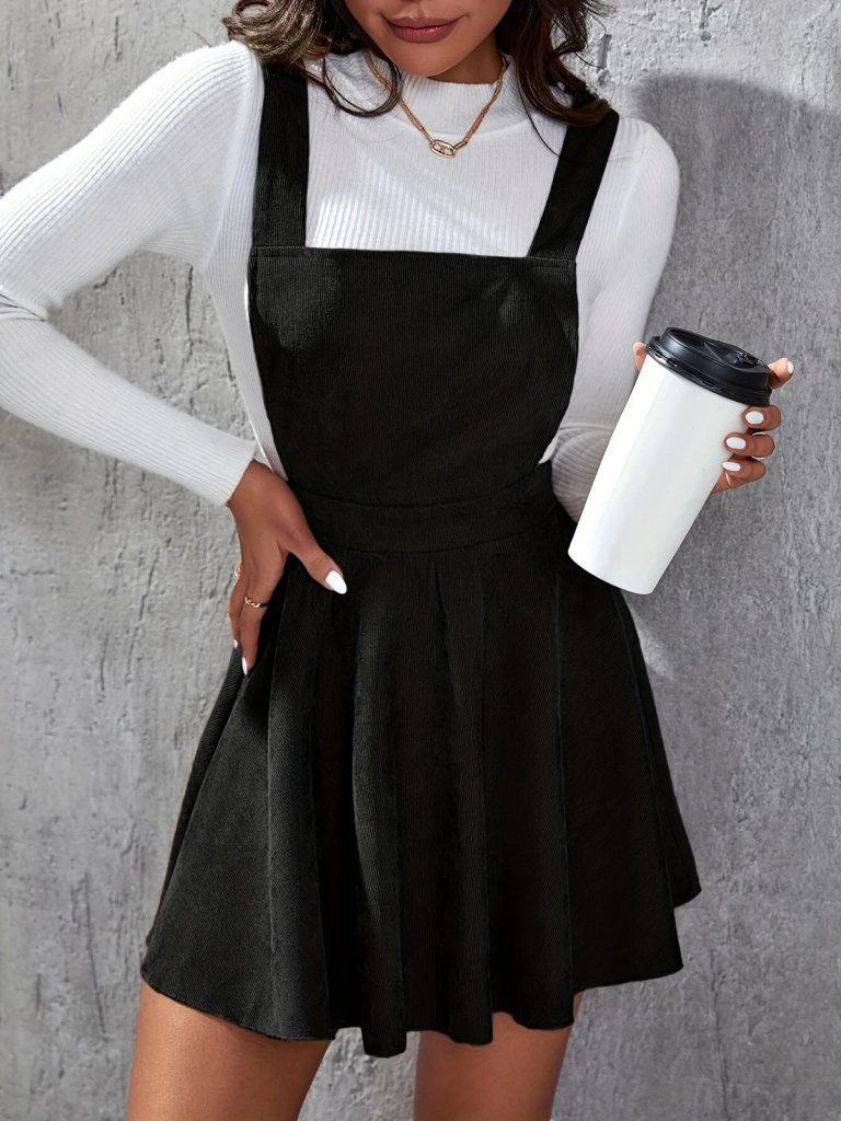 Women's Square Neck Pinafore Dress
