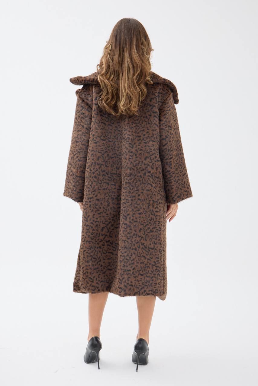 Leopard Print Faux Fur Coat