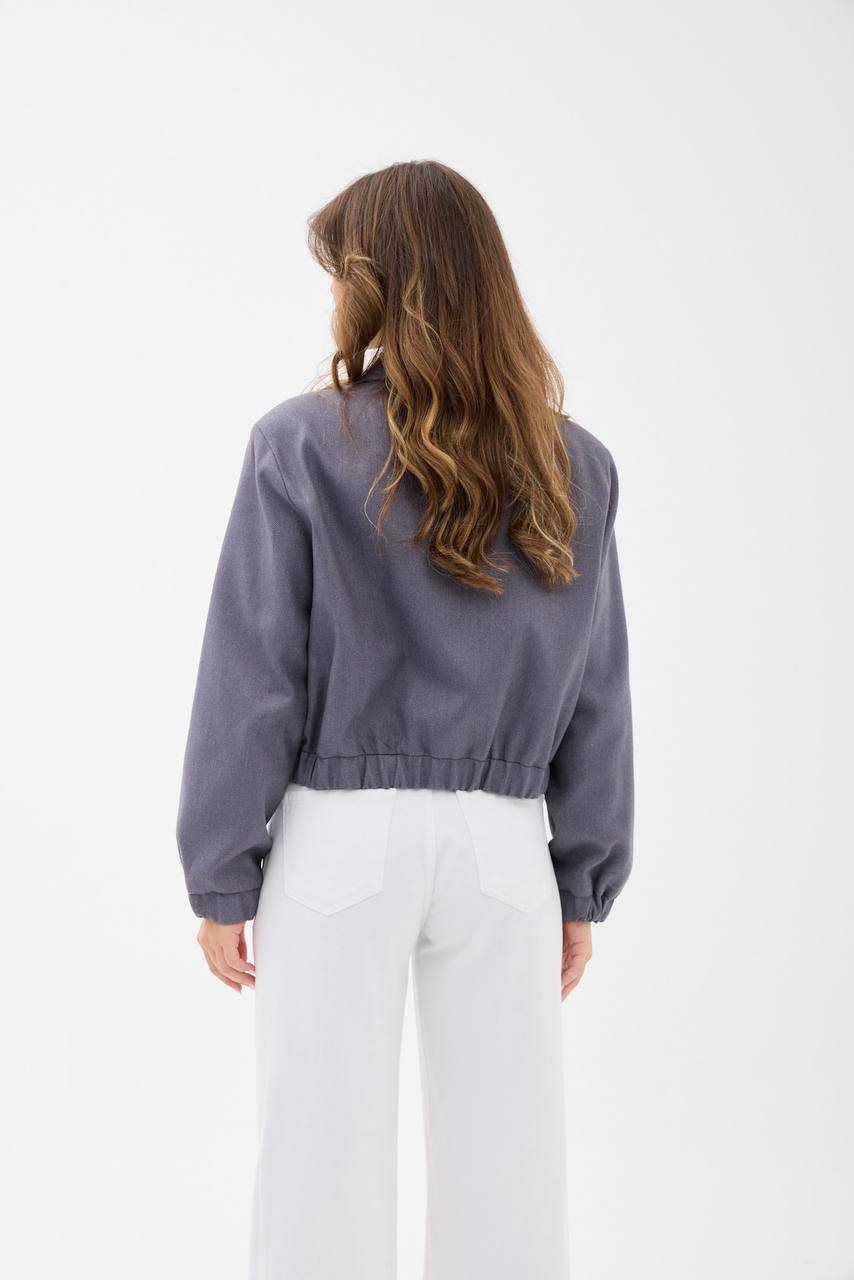 Stylish Gray Bomber Jacket